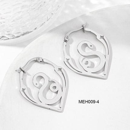 Trendy and Versatile Silver Exaggerated Earrings, European and American Ins-Style Irregular Exquisite Earrings, Non-Fading Titanium Steel Earrings