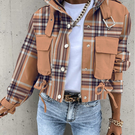 2026 Autumn and Winter Cross-Border Women's European and American New Style Amazon Aliexpress Printed Short Casual Long-Sleeved Jacket Top