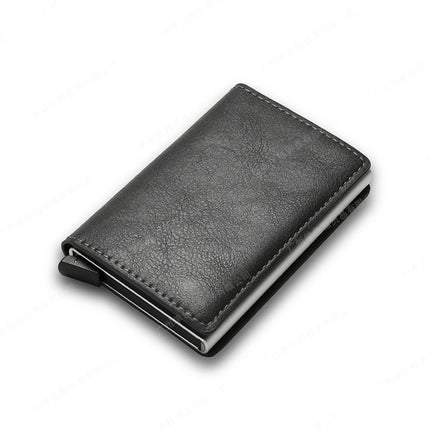 New Men's Multi-Card Slot Metal Wallet Card Holder Rfid Anti-Theft Short Wallet Wallet Menwallet