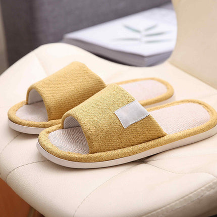 Japanese Linen Slippers for Women Spring & Fall Home Indoor Puff Cotton and Linen Silent Non-Slip Thick-Soled Bathroom Slippers for Men Wholesale