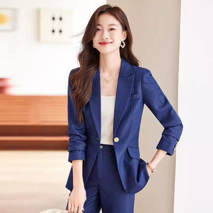 Professional suit suit autumn and winter 2024 new fashion temperament goddess fan host OL formal suit overalls