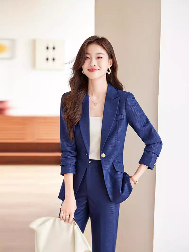 Professional suit suit autumn and winter 2024 new fashion temperament goddess fan host OL formal suit overalls