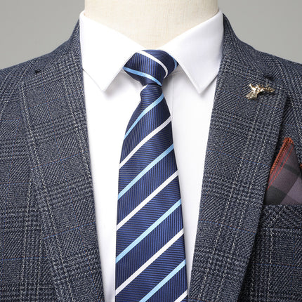 Wholesale Suit suit Men's Three-Piece Slim Korean Wedding Dress Business Casual Handsome Plaid Suit Men
