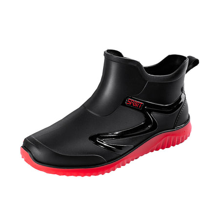 New Foreign Trade Rain Boots for Men, Short-Tube Waterproof Non-Slip Work Rubber Shoes, Low-Top Soft-Soled Fishing Rain Boots, Men's Water Shoes