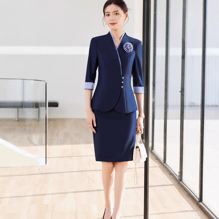 Professional Suit suit Women's Spring and Autumn New Fashion Temperament Hotel Manager Beauty Salon Master Medical Beauty Front Desk Work Clothes