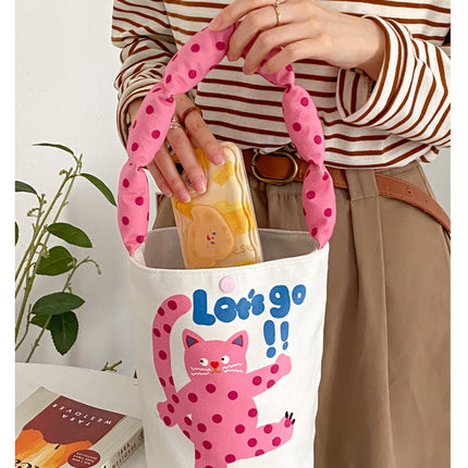 Autumn and Winter Cotton Shoulder Strap Bucket Bag Daughter Children's birthday gift kindergarten gift handbag cute lunch box bag