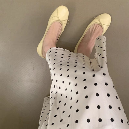 Gentle Evening Breeze Bowknot Soft-Soled Flats for Women 2025 New Style Shallow Mouth Fairy Ballet Shoes Egg Roll Maternity Shoes