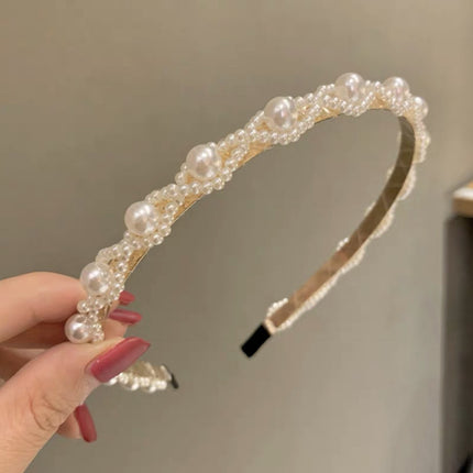 Internet Red Square Explosions Contrast Braid Head Band Wide Edge Non-Slip High-Level Hair Band 2023 New Style Hair Card for Women