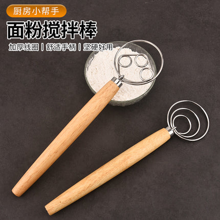 Factory supply in stock noodle stick flour mixer 430 stainless steel coil egg beater dough mixer