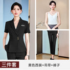 Black suit + suspenders + pants / S