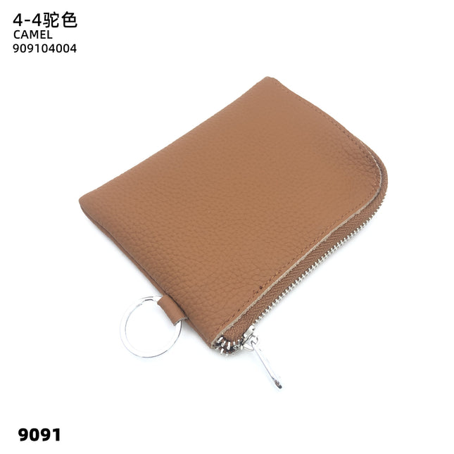 First-Layer Cowhide Zipper Coin Purse Bank Card Coin Small Leather Bag with Key Ring Mini Genuine Leather Coin Purse Wholesale