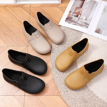 Spring and Summer Flat Low-Top Lazy Water Shoes for Women, Birkenstock Rain Shoes, Stain-Resistant, Easy to Clean, Waterproof Work Shoes for Women
