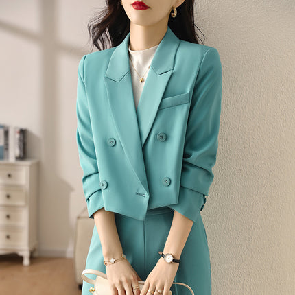 High-end White Small Suit suit Women's Autumn Small Business Wear Short Suit Casual Internet Celebrous Two-piece Set