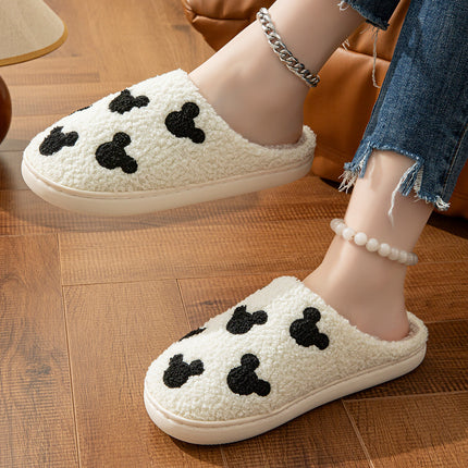Fashion House Slippers for Women Men Winter Warm Home Comfy Shoes Cute Cartoon Indoor Slides Soft Sole Shoes Christmas Gifts