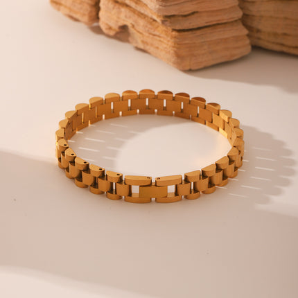 European and American Summer New Stainless Steel Bracelet Fashionable High-End Daily Commuting Titanium Steel Watch Chain Bracelet Women's Metal