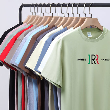 Summer Trendy All-match Breathable Pure Cotton Short-sleeved T-shirt Men's Teenagers Loose Round Neck Casual Half-sleeved T-shirt