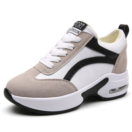 Special Price Height Increasing Women's Shoes 2024 Spring and Autumn New Korean-style All-match Slimming Sports Travel Leisure Wedge White Shoes