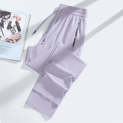 2025 Summer Explosions Ice Silk Cropped Pants Men's and Women's Couples Sports Casual Pants Sports Pants Straight Pants