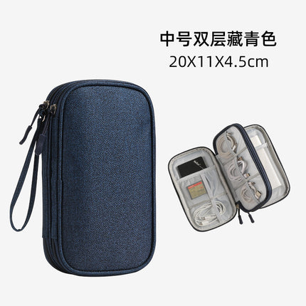 Large Data Cable Bag Storage Waterproof Multifunctional Headphone Power Cable Storage Bag Portable Three-Layer Storage Bag