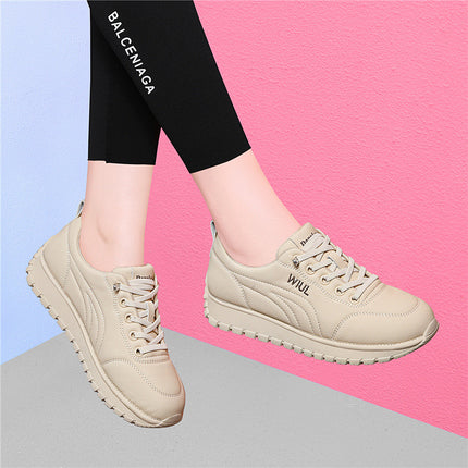 sneaker Casual Shoes Women's 2025 New Spring Middle-aged Mother Shoes Leather Soft Sole Women's Slip-on Shoes