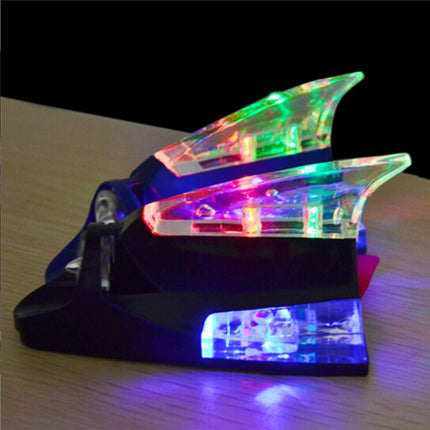 Car Wind Lamp Decorative Shark Fin Flash Light Solar Anti-Rear Collision Antenna Light Wind Energy Anti-Rear Collision Antenna Light