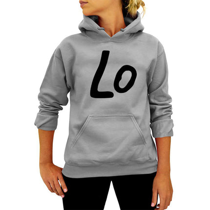 Ebay/wish Amazon Foreign Trade Cross-border LO Letter Printing Hooded Wear Autumn and Winter European and American Women's Jacket