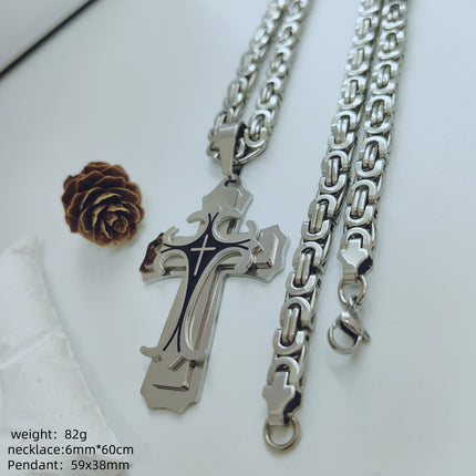 Factory direct Amazon AliExpress European and American fashion personality stainless steel men's pendant necklace wholesale