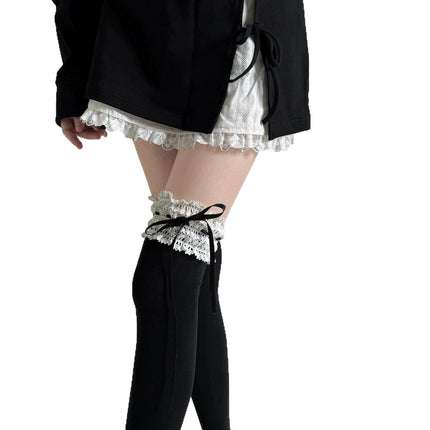 Pure Cotton Lolita Wide Lace Ribbon Gentle Town Sweet Pure Desire Women's Spring Bow Mid-Calf Socks Lolita Socks