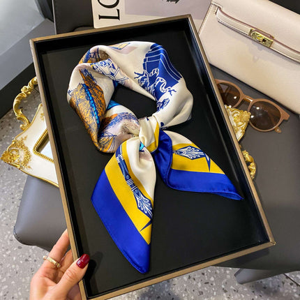 70cm Imitation Silk Square Scarf Fashion All-match Silk Scarf Professional Scarf Korean Style Neck Protection Scarf Decorative Small Square Scarf