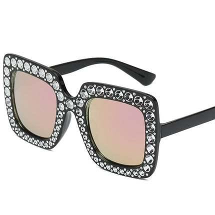European and American fashion new large frame anti-Diamond sunglasses high-level star square sunglasses cross-border sunglasses