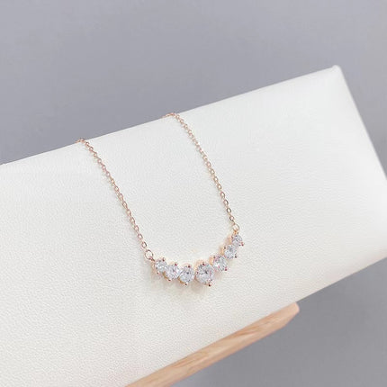 New One-Carat Moissanite Seven-Star Smiley Face Necklace Straight Pendant Jewelry for Women Simple High-End Necklace