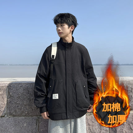 plus size Men's Windproof Warm Jacket Winter Cotton-padded Jacket with Fertilizer Plus-size Loose Casual Thick Cotton Jacket