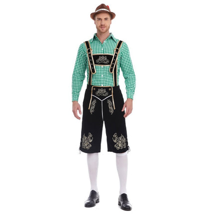 European and American New Products German Oktoberfest Clothing Shirt Overalls Hat Three-Piece Suit Men's Beer Suit