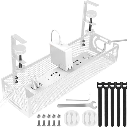 Cross-border desk under cable and wire management tray rack under counter finishing rack row storage rack socket organizer