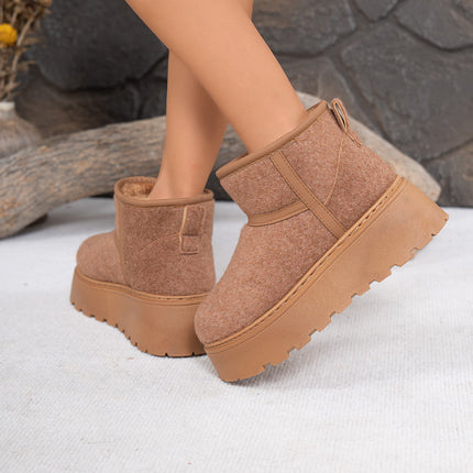 Winter Cross-Border Snow Boots for Women, Low-Cut Cotton Boots, Thickened Cold-Resistant, Warm and Non-Slip Short Boots, New Thick-Soled Plus Velvet
