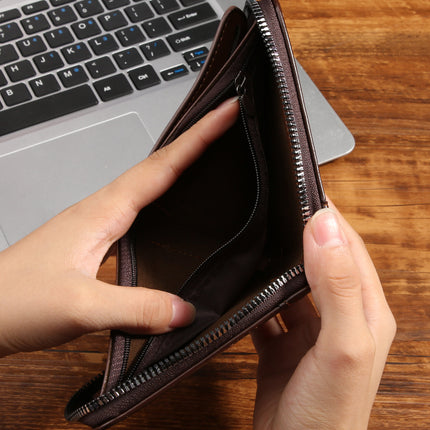 Wallet men's driver's license bag leather case retro simple men's casual short wholesale wallet multi-functional zipper card case