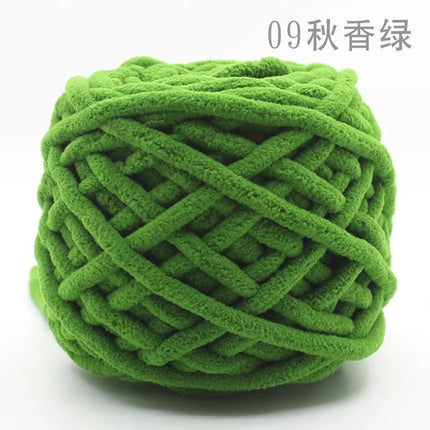 Factory wholesale 100g thick ice strip wool single-strand woven wool ball hook crochet slippers thread self-woven wool ball