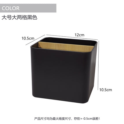 Creative pen holder bamboo and wood compartment storage box large capacity stationery pencil watercolor pen finishing box cosmetic brush storage bucket