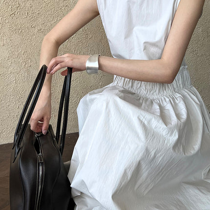 Luxi French Design Pleated Stitching Waist Skirt Women's Spring and Summer New Puffy Bud Vest dress 3566