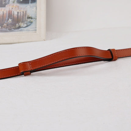 Women's Thin Black Leather Belt, Simple Versatile Waist-Cinching Decorative Belt for Dresses, Pants, and Coats, New Style