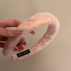 1#Pastel candy-colored plush headband