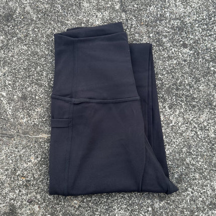 Solid color high luxury brushed Lycra fitness leggings cross-border European and American high waist peach hip yoga pants side pocket women