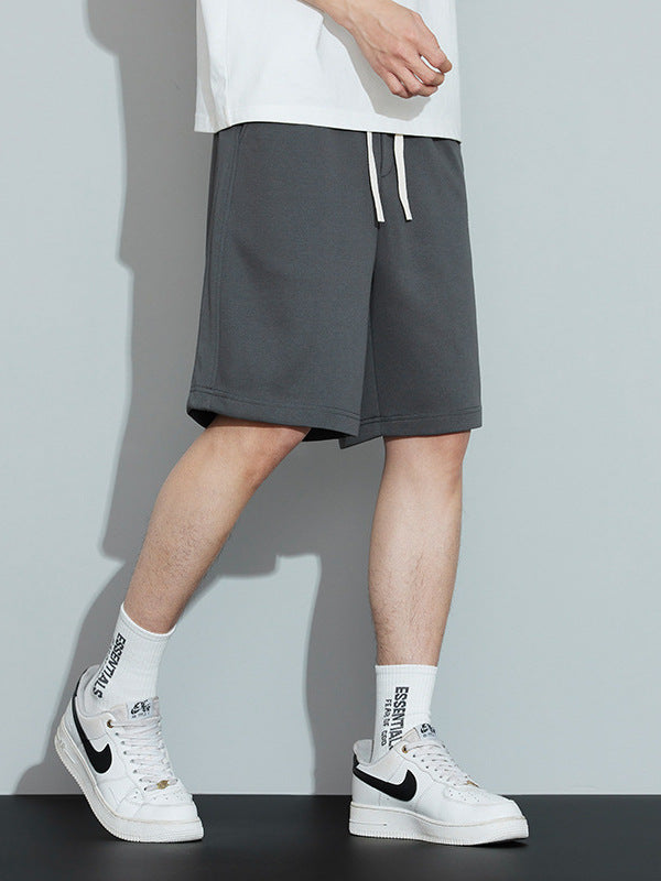 Trendy Men's Shorts on Tiktok, High-End Loose Sports Casual Knee-Length Shorts, Elastic Waist Versatile Youth Shorts