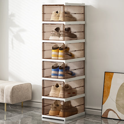 Simple Artifact Dust-proof Plastic Shoes Storage Transparent Use Free-installation Shoe Box Shoe Cabinet Folding Shoe Rack