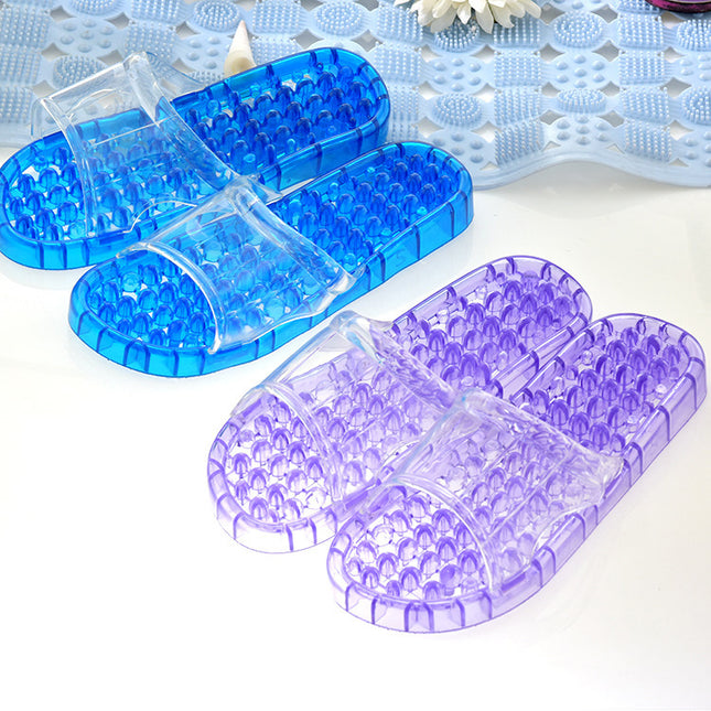 Couple Bathroom Slippers Men's Summer Non-slip Home Indoor Bathing Women's Sandals Thick Bottom Massage Leakage Home Shoes