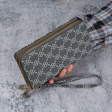 Support Cross-Border Labeling, Fashionable and Simple Women's Wallet, Large-Capacity Card Holder, Multi-Functional Clutch Bag, Double Zipper Wallet