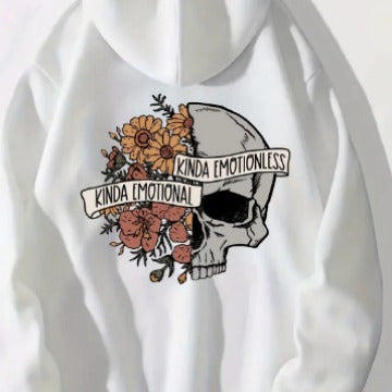 Amazon Cross-border Source Kinda emotional Flower Skull Print Back Hooded Women's Sweat