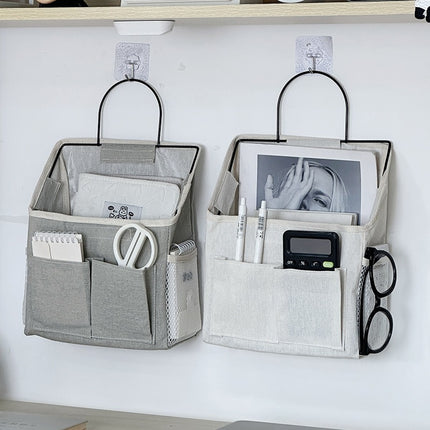 Cross-Border Student Fabric Storage Hanging Bag Wall-Mounted Dormitory Wall Storage Bag Door Hanging Pocket Storage Bag