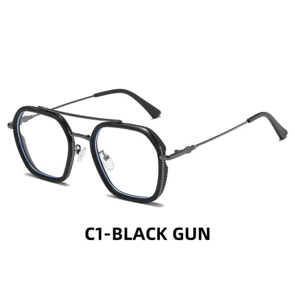 Fashion trend large frame glasses frame new anti-blue light men's and women's myopia glasses frame simple artistic flat mirror