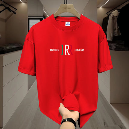 Summer Trendy All-match Breathable Pure Cotton Short-sleeved T-shirt Men's Teenagers Loose Round Neck Casual Half-sleeved T-shirt
